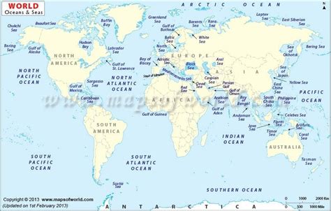 Map Of The World Showing Bodies Of Water - Domini Hyacintha