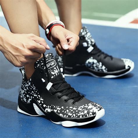 Mens Basketball Sneakers High Top Basketball Shoes For Men Black/Green Shoes Training Men ...