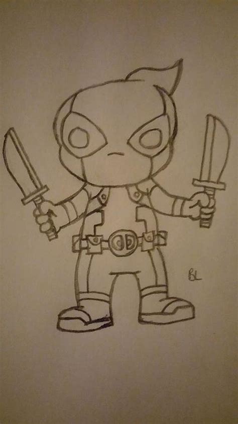 Chibi Deadpool Drawing by Bobby Linnane - Fine Art America