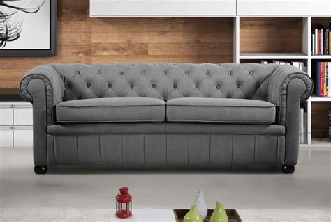 Dark Grey Chesterfield Style Sofa | Baci Living Room