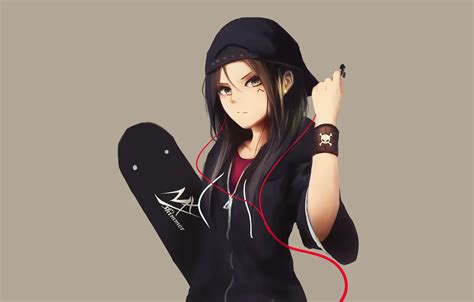 Обои Girl, Anime, Long Hair, Black Hair картинки на рабочий стол, раздел арт - скачать