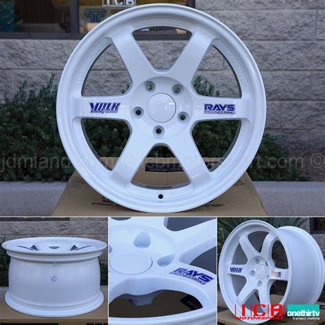 Rays Volk Racing TE37 Wheels 17X9.5 5X114.3 +12 Offset Concave Face White Pre-Order