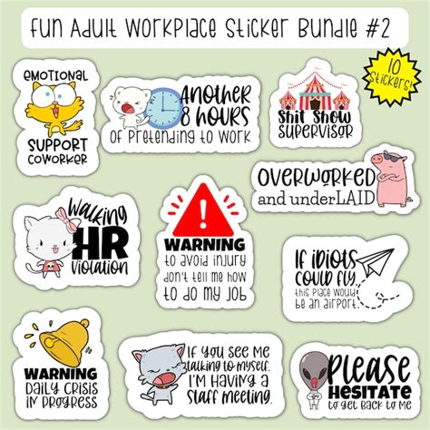 Funny Work Stickers Png - Etsy