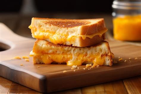 Premium AI Image | Grilled Cheese Toast Sandwich on a Wooden Board