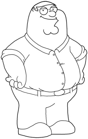 How to Draw Peter Griffin from Family Guy : Step by Step Drawing Lesson ...