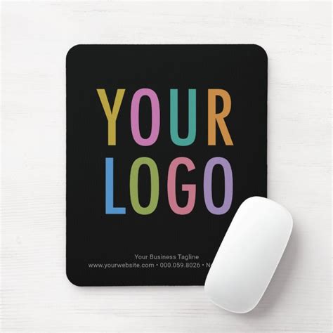 Custom Black Mouse Pad Business Logo Promotional | Zazzle.com