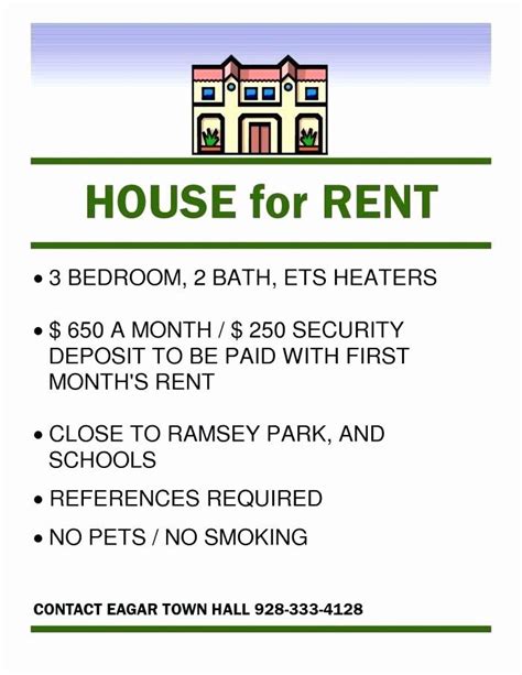 House For Rent Flyer Template - Printable Word Searches