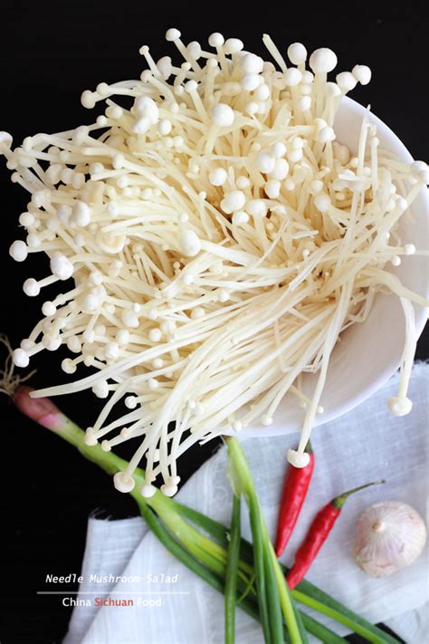 Spicy Needle Mushroom (enoki mushrooms)Salad – China Sichuan Food