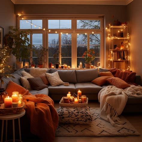 a living room filled with lots of furniture and candles