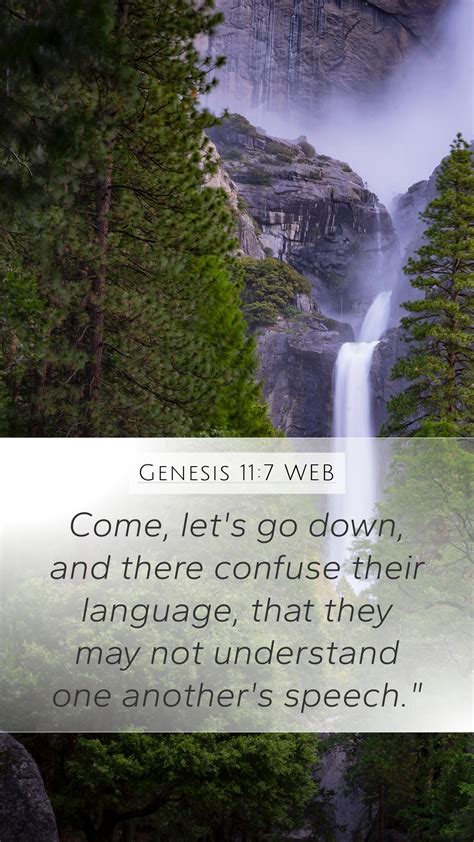 Genesis 11:7 WEB Mobile Phone Wallpaper - Come, let's go down, and ...