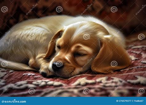 Image of Cute Brown Puppy Dog Sleeping. Pet. Animal. Illustration Stock Illustration ...