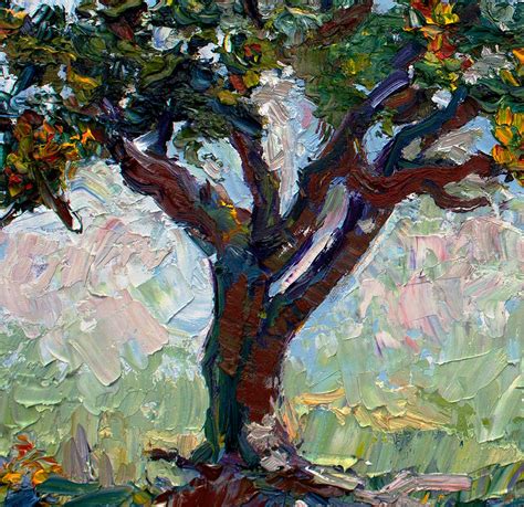 Country Garden Apple Tree Impressionist Oil Painting SOLD