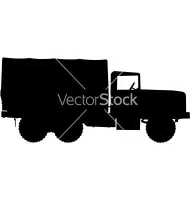 Army truck silhouette vector image on VectorStock | Silhouette vector, Army truck, Silhouette