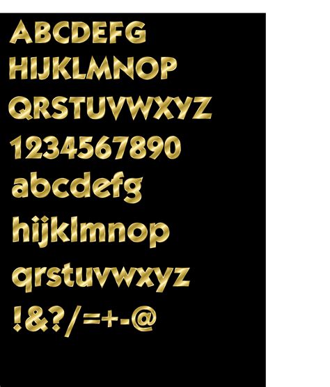 Clipart - Effect Letters alphabet gold