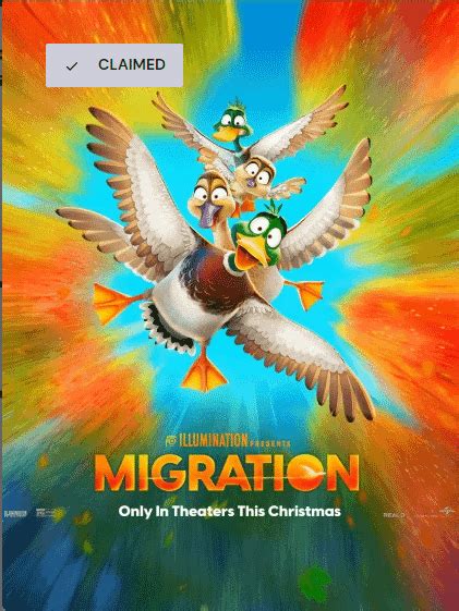 [Xfinity] Xfinity Rewards Members: Fandango Movie Ticket to See “Migration” in theaters with 2 ...