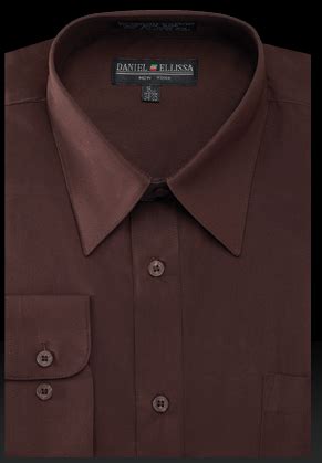 Basic Dress Shirt Regular Fit in Dark Brown | Men's Fashion