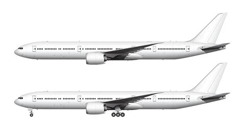 Boeing 777-9 blank illustration templates – Norebbo