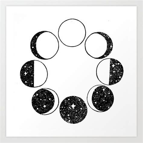 Buy Moon Phases Art Print by dopenuji. Worldwide shipping available at Society6.com. Just one of ...