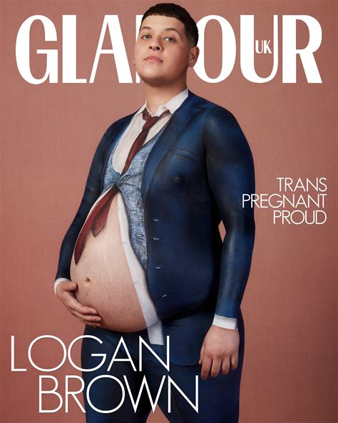 L'homme transgenre enceint Logan Brown en couverture du numéro Pride de Glamour UK - Les ...