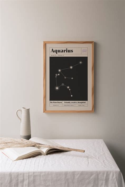 Aquarius Star Constellation Art Print Zodiac Constellation - Etsy