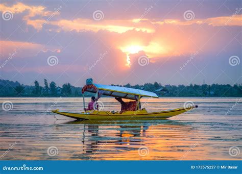 A Wooden Boat Shikara in Dal Lake, Srinagar, Kashmir on a Beautiful ...