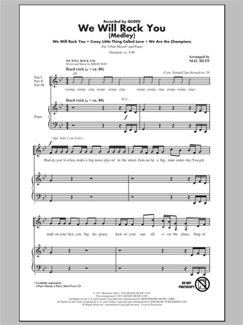 We Will Rock You (Medley) | Sheet Music Direct