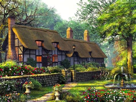 English Cottage Desktop Wallpaper