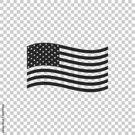 American flag icon isolated on transparent background. Flag of USA. Flat design. Vector ...