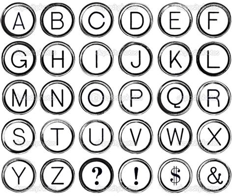 Grunge Alphabet from Vintage Typewriter Keys | Vintage typewriters ...