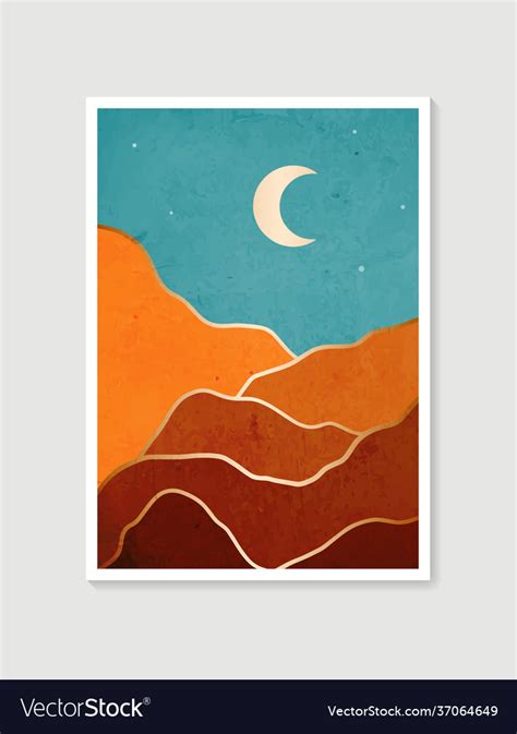 Modern minimalist art print abstract mountain Vector Image