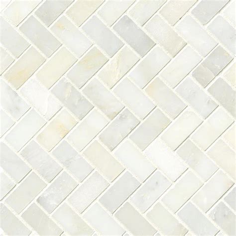 Greecian White Herringbone | Pattern Polished Marble Tile