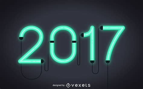 2017 neon sign banner - Vector download