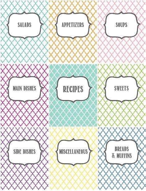 Recipe Binder Printables by Melanie Gets Married: organize your recipes with these pretty cover ...