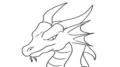 Easy Traceable Dragon Drawings Sketch Coloring Page