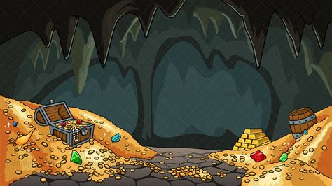 Treasure Cave Background Cartoon Vector Clipart - FriendlyStock