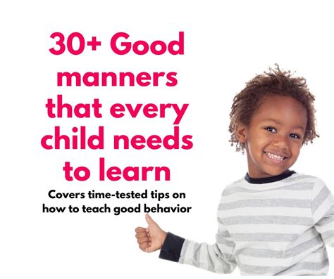 30+ Good manners for kids that every child should learn (includes time ...