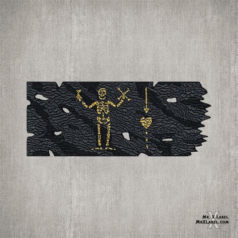 Bartholomew Roberts Pirate Flag - GOLD (v7.1) - Mr. X Label