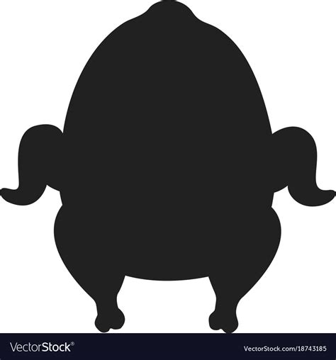 Roasted turkey silhouette Royalty Free Vector Image