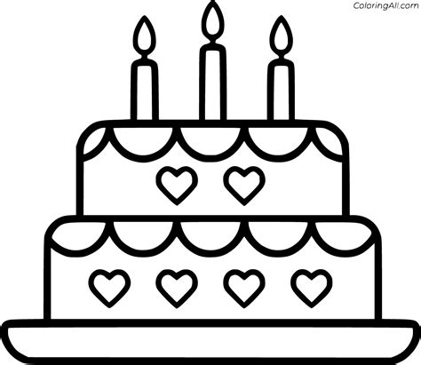 Free Printable Birthday Cake Coloring Pages - Printable Form, Templates ...