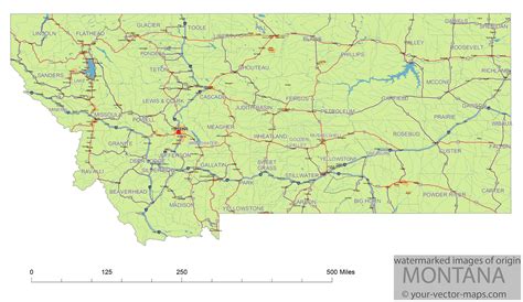 Large Detailed Elevation Map Of Montana State Maps Of | Images and ...