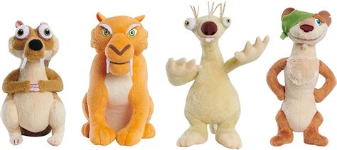 Ice Age Diego, Scrat, Sid & Buck Set of 4 Plush - Walmart.com