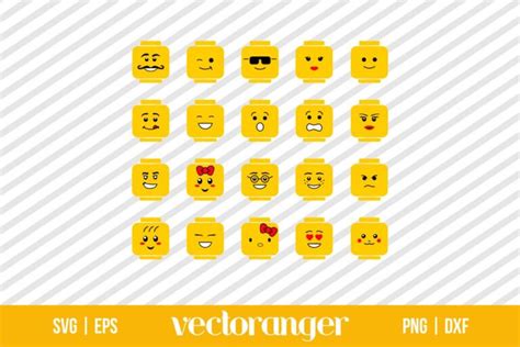 Lego Face Emoji SVG Bundle | Vectoranger