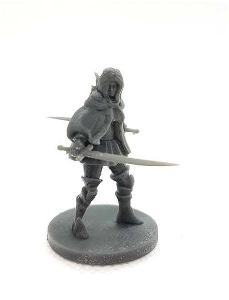 3D Printed Female Elven Bladesinger Miniature, D&D, 3D Printed Custom Figure, Resin Tabletop ...