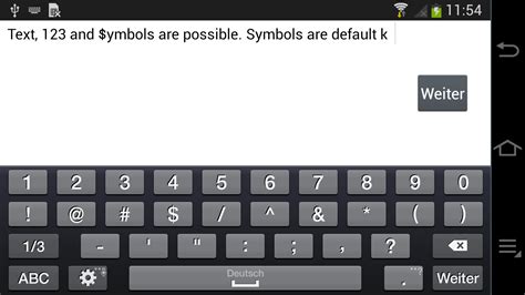 How to show Android keyboard with symbols mode by default?