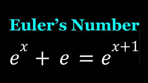 An Equation with Euler's Number - YouTube