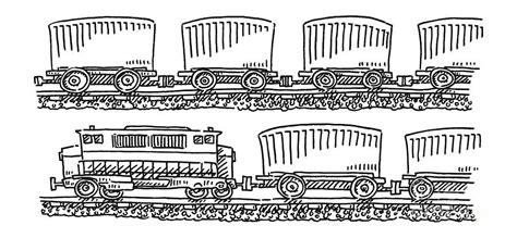 Freight Train Side View Drawing Drawing by Frank Ramspott - Pixels