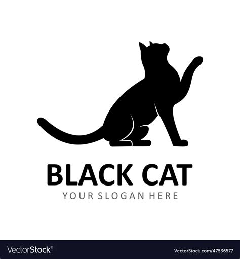 Black cat logo Royalty Free Vector Image - VectorStock