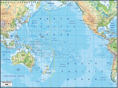 Oceania & Pacific Ocean Map Wall Mural - Murals Your Way