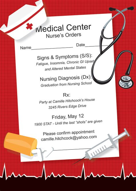 Nurse Orders Graduation Party Invitations