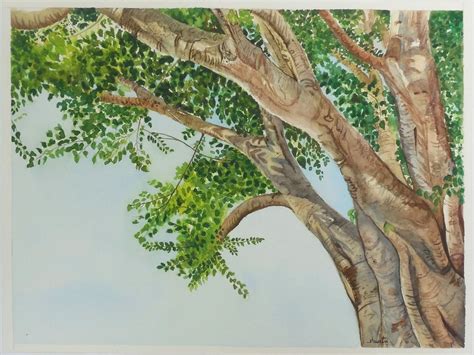 Sacred Fig Tree Painting by Shweta Mahajan | Artfinder